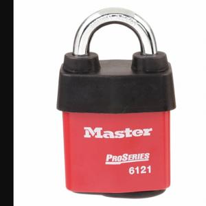 MASTER 6121KARED LOCK Lockout-Vorhängeschloss, gleichschließend, Stahl, Borlegierung, Standard, Rot, 1 Packungsgröße | CT2HPY 45JC86