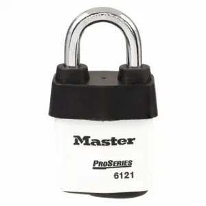 MASTER 6121KAWHT LOCK Lockout Padlock, Keyed Alike, Steel, Boron Alloy, Std, White, 1 Pack Size | CT2HPZ 45JC91