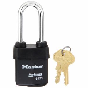 MASTER 6121LJ Padlock, 2 1/2 Inch Size Vertical Shackle Clearance, 7/8 Inch Height | CT2HXV 3JZG2