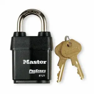 MASTER 6121N Padlock, 1 1/8 Inch Size Vertical Shackle Clearance, 7/8 Inch Height | CT2HVT 4EZG4