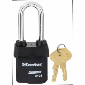 MASTER 6121NKALJ Padlock, 2 1/2 Inch Vertical Shackle Clearance, 7/8 Inch Horizontal Shackle Clearance | CT2HYP 4EZG6