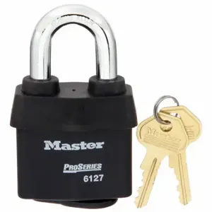 MASTER 6127NKA Padlock, 1 3/8 Inch Vertical Shackle Clearance, 7/8 Inch Horizontal | CT2HWP 4EZG1