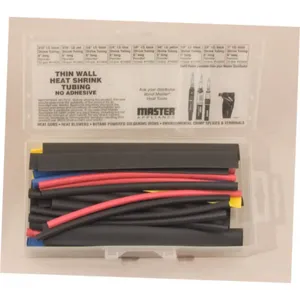 MASTER APPLIANCE 10061 Thin Wall Flexible Heat Shrink Tubing, Minipack | AJ8BWJ