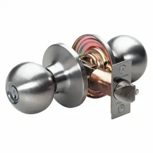 MASTER BA0215KA4 Lock Knob Lockset, 3, Ball, Satin Nickel, Kwikset Kw1, Alike Inch Sets Of 4 | CT2HJT 492V51