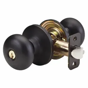 MASTER BC0212PKA4S Lock Knob Lockset, 3, Biscuit, Aged Bronze, Alike Inch Sets Of 4 | CT2HJW 492V64