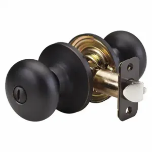 MASTER BC0312PBOX Lock Knob Lockset, 3, Biscuit, Aged Bronze, Not Keyed | CT2HKH 492V65