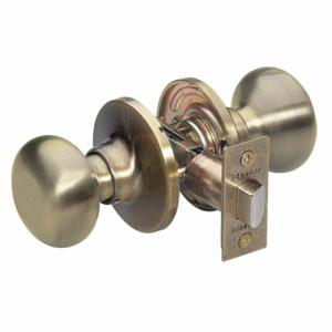 MASTER BC0405BOX Lock Knob Lockset, 3, Biscuit, Antique Brass, Not Keyed | CT2HNZ 492V60