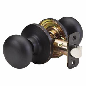 MASTER BC0412PBOX Lock Knob Lockset, 3, Biscuit, Aged Bronze, Not Keyed | CT2HKJ 492V66