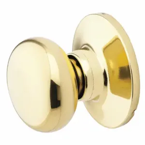 MASTER BC0503BOX Lock Knob Lockset, 3, Biscuit, Polished Brass, Not Keyed | CT2HLK 492W03