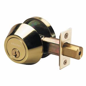 MASTER DS0603KA Lock Deadbolt, 3, Polished Brass, Kwikset Kw1, Alike | CT2HTT 492V15