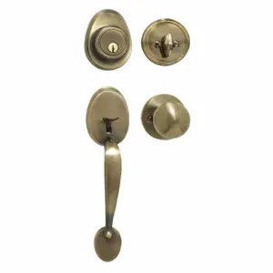 MASTER HDLBC0605KA4S Lock Knob Lockset, 3, Biscuit, Antique Brass, Alike Inch Sets Of 4 | CT2HKM 492X21