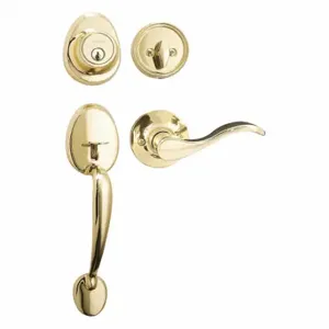 MASTER HDLWLLH0603KA4S Lock Door Lever Lockset, Grade 3, Wave, Bright Brass, Alike Inch Sets Of 4 | CT2HFQ 492X30