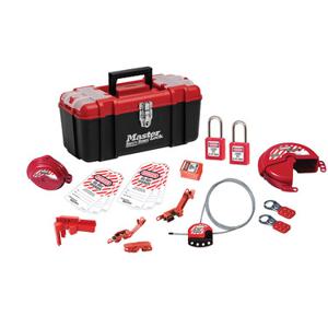 MASTER LOCK 1457VE410KABAS Lockout Toolbox with Valve and Electrical Device Assortment and 2 Thermoplastic Padlocks | CM7UTZ