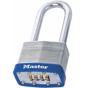 MASTER LOCK 179LH Combination Padlock, 2-1/4 Inch Shackle Height, Silver | CD2UHL 33RL35