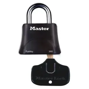 MASTER LOCK 2650 Portable Padlock, 60mm Wide, 19mm Length, Black | CM7UFB