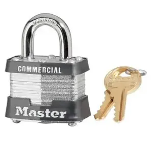 MASTER LOCK 3 Laminated Steel and Brass Pin Tumbler Padlock, 40mm Wide, 19mm Tall Shackle, Silver | CM7UBH