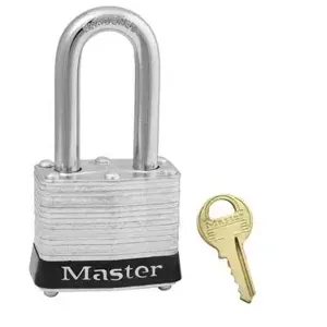 MASTER LOCK 3KALFBLK Laminated Steel Safety Padlock, 1 9/16 Inch Wide, 1 1/2Inch Tall Shackle, Keyed Alike, Black | CM7TDQ