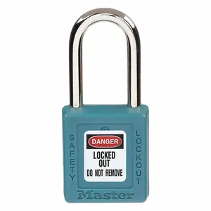 MASTER LOCK 410KATEAL Thermoplastic Safety Padlock, 1 1/2 Inch Wide, 1 1/2 Inch Tall Shackle, Keyed Alike, Teal | CM7RWR