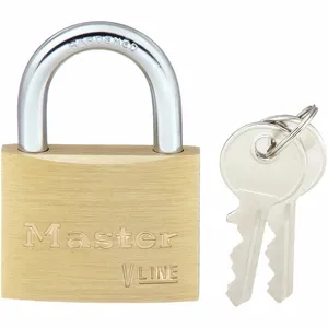 MASTER LOCK 4150 Solid Brass Body Padlock, 48mm Wide, 24mm Tall Shackle, Gold | CM7ZKU