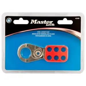 MASTER LOCK 420D Steel Heavy Duty Lockout Hasp, 114mm Length, Red | CM7TTL