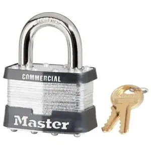 MASTER LOCK 5KA Laminated Steel Padlock, 51mm Wide, 25mm Tall Shackle, Keyed Alike | CM7UBT