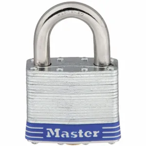 MASTER LOCK 5UP Laminated Steel Universal Pin Tumbler Padlock, 51mm Wide, 25mm Tall Shackle, Silver | CM7UFX