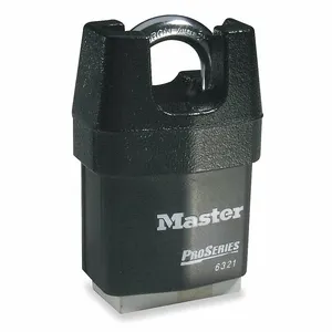 MASTER LOCK 6321KA Laminated Steel Padlock, Shrouded Shackle, 54mm Wide, 19mm Tall Shackle, 6 Pin, Keyed Alike | CM7UAD