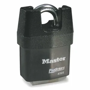 MASTER LOCK 6325KA Laminated Steel Padlock, Shrouded Shackle, 60mm Wide, 19mm Tall Shackle, 5 Pin, Keyed Alike | CM7UAG