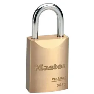 MASTER LOCK 6830 Solid Brass Padlock, Boron Alloy Shackle, 40mm Wide, 27mm Tall Shackle, 6 Pin, Keyed Different | CM7UAM