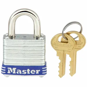 MASTER LOCK 7 Laminated Steel Padlock, 29mm Wide, 14mm Tall Shackle, Silver | CM7UBY