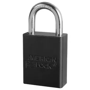 MASTER LOCK A1105BLK Anodized Aluminium Safety Padlock, 1 1/2 Inch Wide, 1 Inch Tall Shackle, Keyed Different, 5 Pin Locking, Black | CM7TFB