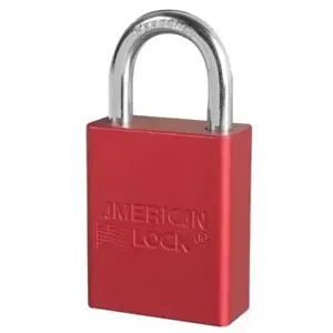 MASTER LOCK A1105RED Anodized Aluminium Safety Padlock, 1 1/2 Inch Wide, 1 Inch Tall Shackle, Keyed Different, 5 Pin Locking, Red | CM7TFJ