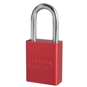 MASTER LOCK A1106RED Anodized Aluminium Safety Padlock, 1 1/2 Inch Wide, 1 1/2 Inch Tall Shackle, Keyed Different, 5 Pin Locking, Red | CM7TGY