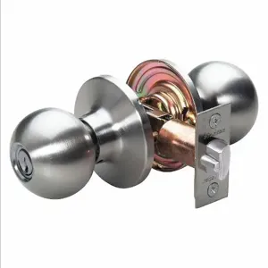 MASTER LOCK BA0115KA Knob Lockset, Ball, Satin Nickel, ANSI | CN2TJA BAO0115KA4 / 2RYC7