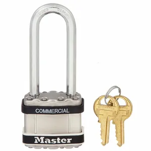 MASTER LOCK M1KALJSTS Laminated Steel Padlock with SS Body Cover, Octagonal Shackle, 44mm Wide, 8mm Dia., 64mm Long, 4 Pin, Keyed Alike | CM7TXR