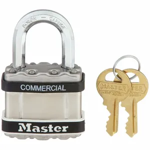 MASTER LOCK M1KASTS Laminated Steel Padlock with SS Body Cover, Octagonal Shackle, 44mm Wide, 8mm Dia., 4 Pin, Keyed Alike | CM7TXP