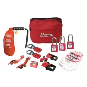 MASTER LOCK S1010E410KAPRE Lockout Pouch with Electrical Device Assortment and 3 Thermoplastic Padlocks | CM7TWW