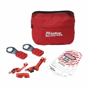 MASTER LOCK S1010EBAS Lockout Pouch with Electrical Device Assortment, Locks not Included, Red | CM7TWR