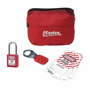 MASTER LOCK S1010P410 Lockout Pouch with 1 Thermoplastic Padlock, 1 Steel Hasp and 3 Safety Tags | CM7TWQ