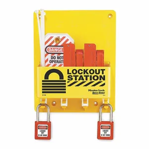 MASTER LOCK S1720E410 Compact Lockout Station with 2 Thermoplastic Padlocks, 3 Tags, 4 Circuit Breaker Lockouts | CM7UUG