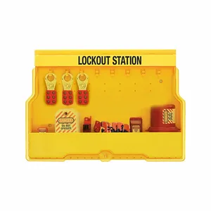 MASTER LOCK S1850EPRE Lockout Station with Electrical Device Assortment, Locks not Included, Yellow | CM7UUK