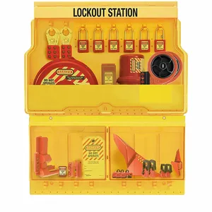 MASTER LOCK S1900VE410PRE Lockout Station with Valve and Electrical Device Assortment and 6 Thermoplastic Padlocks | CM7UUR