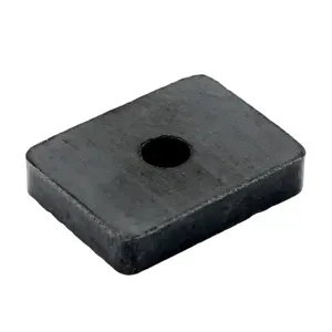 MASTER MAGNETICS 07006 Block Magnet With Hole, 1.0 Inch Length, 0.75 Inch Width, Ceramic, Pack of 4 | CJ6MVD