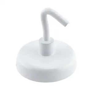 MASTER MAGNETICS 07291 Magnetic Hook, White, Pack of 2 | CJ6MUR