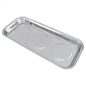 MASTER MAGNETICS 07686 Magnetic Parts Tray, Rectangular, 14.0 Inch Length, 6.25 Inch Width, Stainless Steel | CJ6MZD