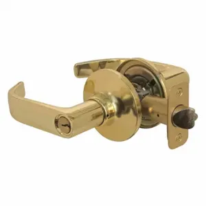 MASTER RL0103KA4 Lock Door Lever Lockset, Grade 3, Polished Brass, Kwikset Kw1, Alike Inch Sets Of 4 | CT2HDU 492W06