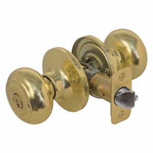 MASTER RU0103KA4S Lock Knob Lockset, 3, Rusk, Polished Brass, Alike Inch Sets Of 4 | CT2HMK 492W22