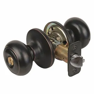 MASTER RU0112PKA4 Lock Knob Lockset, 3, Rusk, Aged Bronze, Kwikset Kw1, Alike Inch Sets Of 4 | CT2HNY 492W25