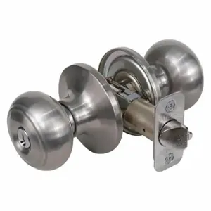 MASTER RU0115KA4 Lock Knob Lockset, 3, Rusk, Satin Nickel, Kwikset Kw1, Alike Inch Sets Of 4 | CT2HMV 492W27