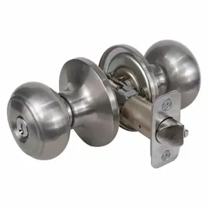 MASTER RU0215KA4S Lock Knob Lockset, 3, Rusk, Satin Nickel, Alike Inch Sets Of 4 | CT2HMR 492W36